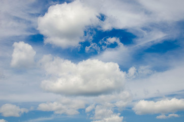 Fototapeta premium Beautiful white clouds on blue sky on a sunny day