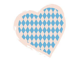 Obraz premium Herz mit blauem Rautenmuster