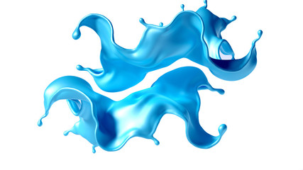 Beautiful turquoise paint splash. 3d illustration, 3d rendering.