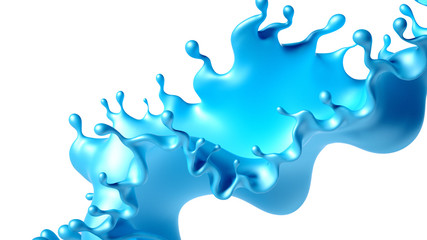 Beautiful turquoise paint splash. 3d illustration, 3d rendering.