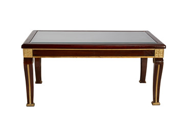 Arabic classic wooden table with a glass top