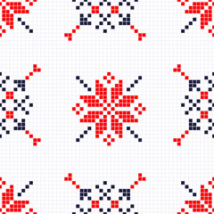 Romanian Floral Motif Seamless Pattern