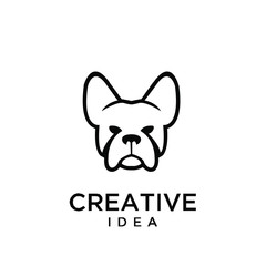 french bulldog logo icon design vector illustration