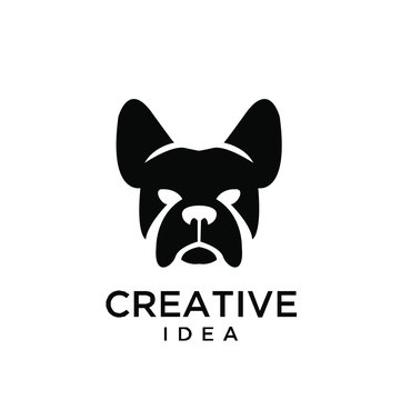 french bulldog logo icon design vector illustration