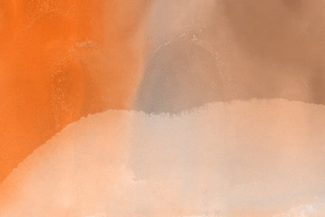 Hand painted alcohol ink background. Abstract delicate orange texture. Contemporary autumn wallpaper. 