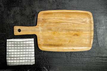 Desk of free space and kitchen background 