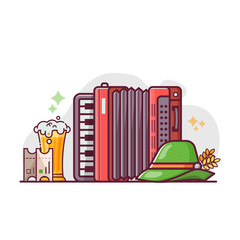 October Fest Beer Festival Line Art Scene