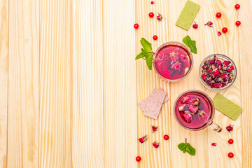 Summer delicious green rose tea