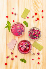 Summer delicious green rose tea