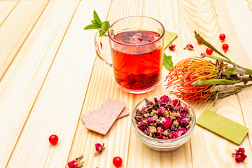 Summer delicious green rose tea