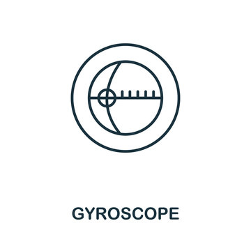 Gyroscope outline icon. Thin line style from sensors icons collection. Pixel perfect simple element gyroscope icon for web design, apps, software, print usage