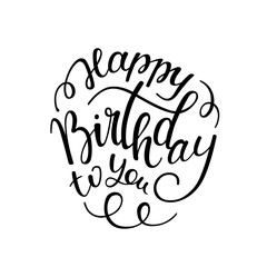 Hand lettering Happy birthday to you