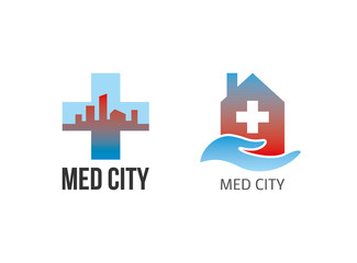 Obraz premium Logo medicine city template design vector