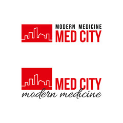 Logo medicine city template design vector