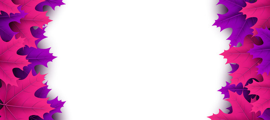 Autumn background with colorful maple leaves.