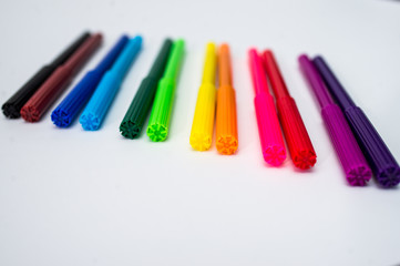 color pencils isolated on white background