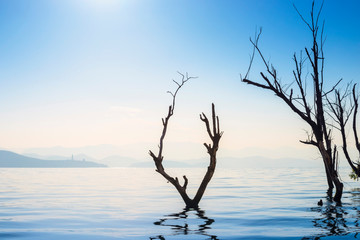 Fototapeta na wymiar Landscape of Erhai Lake, located in Dali, Yunnan, China.