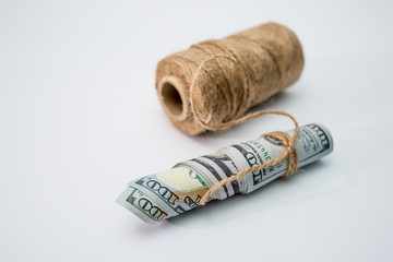 money and concept on white background