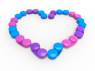 Contact lens cases. 3D rendering. Isolated on white background.