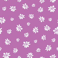 Vector cute ditsy flower seamless pattern. Purple simple hand drawn background, ideal for textile and wallpaper.