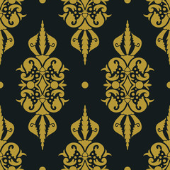Luxury Decorative Flat Gold Floral Seamless Pattern