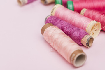 Fototapeta na wymiar Close up of reels of yarn