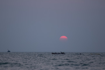 sunset on the sea