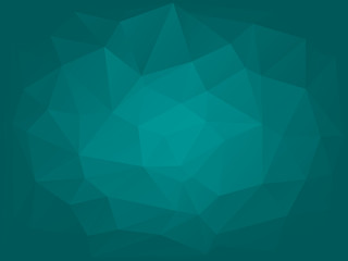 Obraz premium Teal low poly background. Triangular pattern, modern design. Geometric gradient background, origami style. Polygonal mosaic template with place for content. Vector illustration, geometric style.
