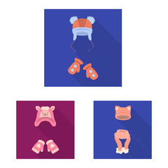 Vector design of shopping and warm icon. Set of shopping and texture vector icon for stock.