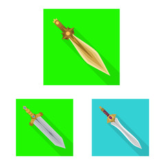 Vector design of and sword icon. Set of and knife vector icon for stock.