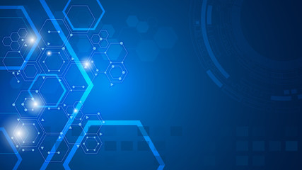 hexagon mulecular scientific concept design background