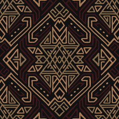 Tribal Decorative Doodle Lines Seamless Pattern