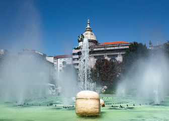 Fountain and Background Architecture, Portugal
