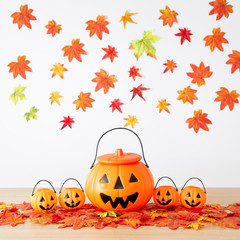 Naklejka na ściany i meble Halloween holiday pumpkin party decorations