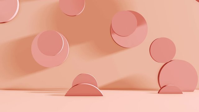    Texture of falling cylinders on a pink background