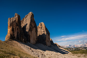 Panoramic view of the Tre Cime di Lavaredo, Dolomites