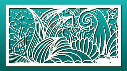 Laser cut panels vector set. Template or stencil for  metal cutting, wood carving, paper art, fretwork