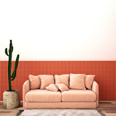 interior design for living area or reception background / 3d illustration,3d rendering