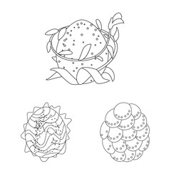 Isolated object of dinosaur and magic sign. Set of dinosaur and fantasy stock symbol for web.