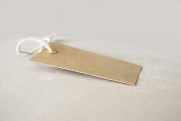 Brown gift tag label mockup