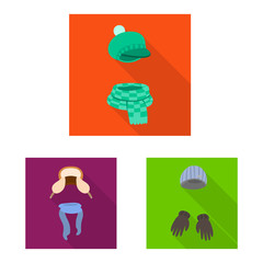 Vector illustration of shopping and warm symbol. Set of shopping and texture vector icon for stock.