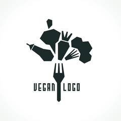vector logo with vegetables. Modern Icon for company brand. Vector Illustration.