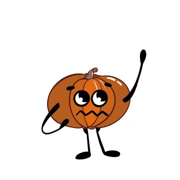 halloween background. Illustration of happy Halloween character cartoon pumpkin.