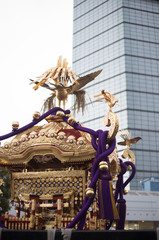 Fototapeta premium Chiba, Japan, 08/20/2019 , Samugawa Shrine's annual festival is held every year on 20th august . In the picture, the Mikoshi, a portable shrine that is carried around the city.