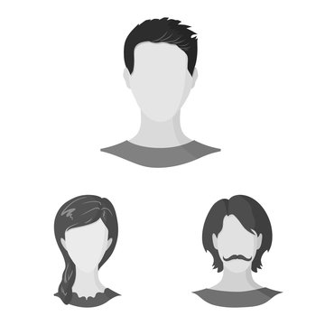 Vector design of character and profile logo. Collection of character and dummy vector icon for stock.