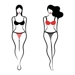 Women in a swimsuit or lingerie