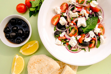 Greek Style Feta Cheese and Fresh Salad