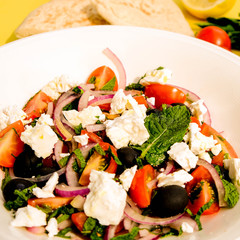 Greek Style Feta Cheese and Fresh Salad