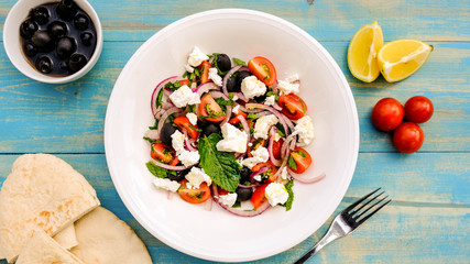 Greek Style Feta Cheese and Fresh Salad