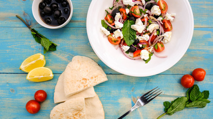 Greek Style Feta Cheese and Fresh Salad